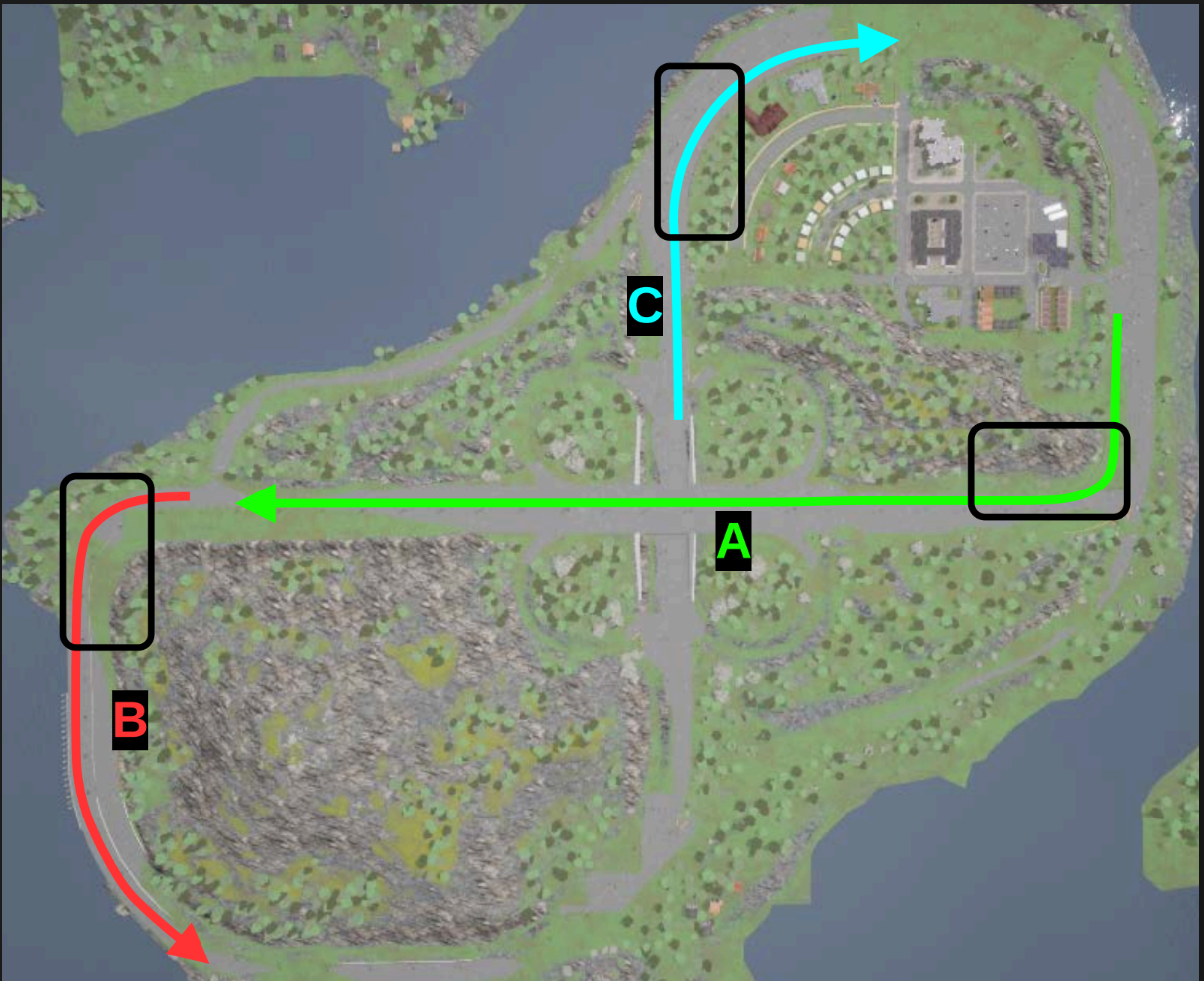 Town04 routes